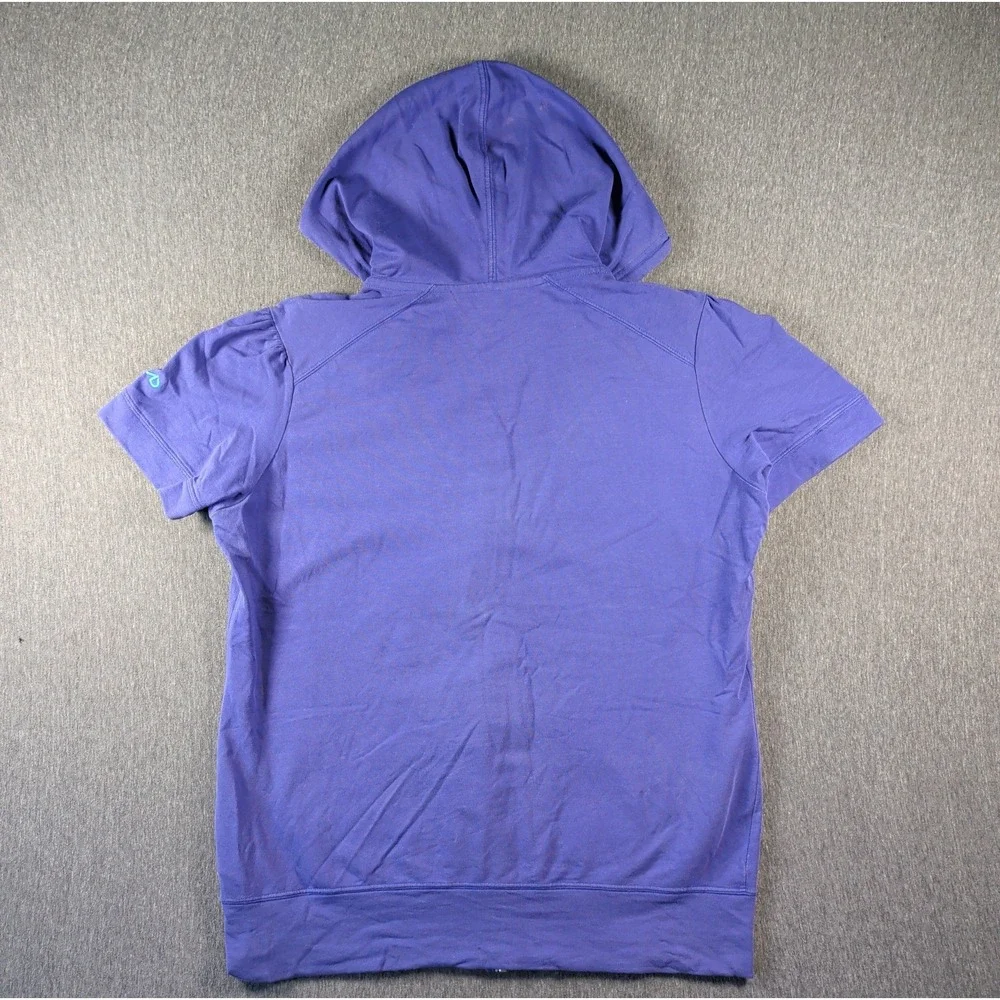 Nike Hoodie Zip Short Sleeve Women L Purple Good Vtg Y2K Athletic Dept Grunge